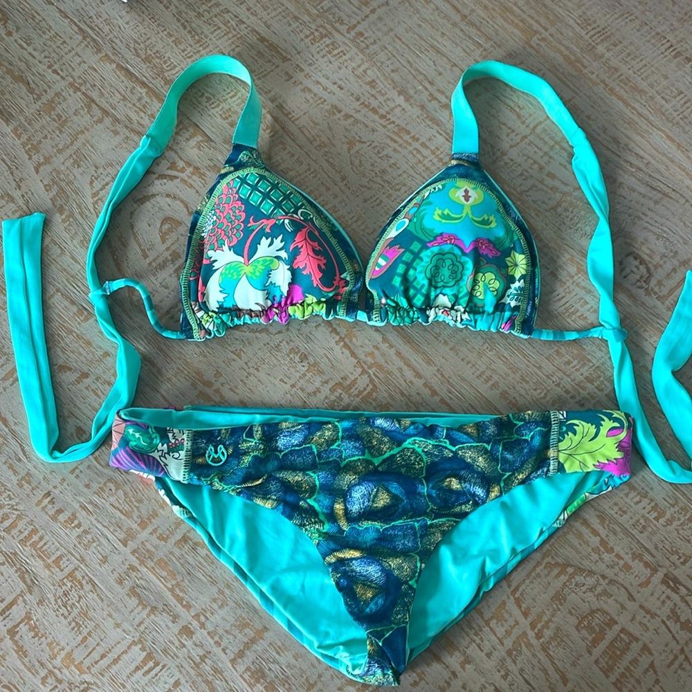 Maaji blue green bikini set Sz medium